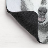 Siberische Husky (zwart en wit) schilderende hond  Muismat (Hoek)