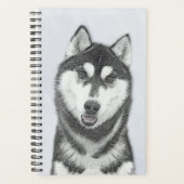 Siberische Husky (zwart en wit) schilderende hond Planner (Voorkant)