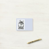 Siberische Husky (zwart en wit) schilderende hond Post-it® Notes (Op bureau)