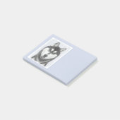 Siberische Husky (zwart en wit) schilderende hond Post-it® Notes (Schuin)