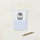 Siberische Husky (zwart en wit) schilderende hond Post-it® Notes (Op bureau)