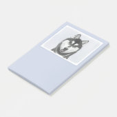 Siberische Husky (zwart en wit) schilderende hond Post-it® Notes (Schuin)