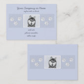 Siberische Husky (zwart en wit) schilderende hond  Visitekaartje (Voorkant / Achterkant)