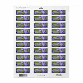Siberische Iris bloem retour adres label (Full Sheet)