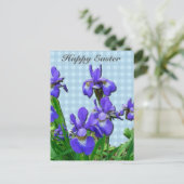 Siberische Iris Happy Easter-gecoördineerde items Feestdagenkaart (Staand voorkant)