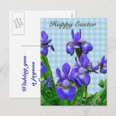 Siberische Iris Happy Easter-gecoördineerde items Feestdagenkaart (Voorkant / Achterkant)