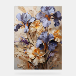Siberische iris - Impasto Floral Acryl Bord