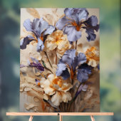 Siberische iris - Impasto Floral Acryl Bord (Neutraal)