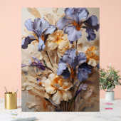 Siberische iris - Impasto Floral Acryl Bord (Huwelijk)