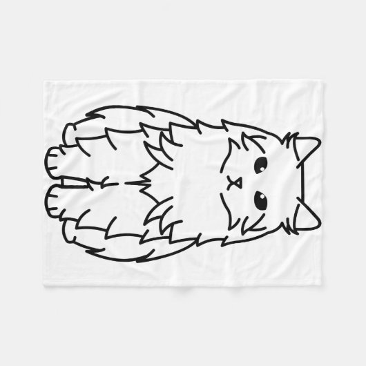 Siberische kat-Cartoon Fleece Deken (Voorkant (Horizontaal))