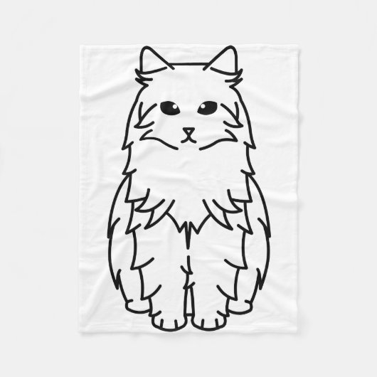 Siberische kat-Cartoon Fleece Deken (Voorkant)