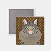Siberische kat Cartoon Paws Magneet (Voorkant / Achterkant)