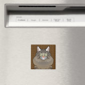 Siberische kat Cartoon Paws Magneet (Insitu (Vaatwasser))
