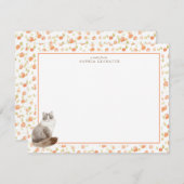 Siberische kat gepersonaliseerde briefpapier notitiekaartje (Voorkant / Achterkant)