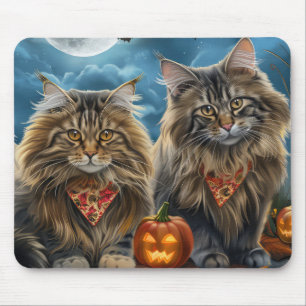 Siberische Kat Halloween Griezelen Muismat