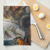 Siberische Kat Halloween Griezelig  Theedoek (Quarter Fold)