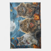 Siberische Kat Halloween Griezelig  Theedoek (Verticaal)