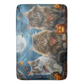 Siberische kat Halloween Spooky Badmat (Voorkant Verticaal)