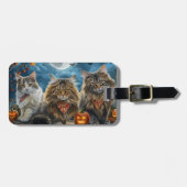Siberische kat Halloween Spooky Bagagelabel (Voorkant horizontaal)