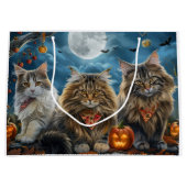 Siberische kat Halloween Spooky Groot Cadeauzakje (Voorkant)