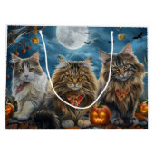Siberische kat Halloween Spooky Groot Cadeauzakje (Achterkant)