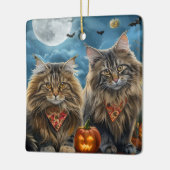 Siberische kat Halloween Spooky Keramisch Ornament (Links)