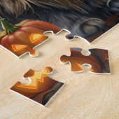 Siberische kat Halloween Spooky Legpuzzel (Zijkant)