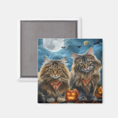 Siberische kat Halloween Spooky Magneet (Voorkant / Achterkant)