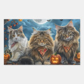 Siberische kat Halloween Spooky Rechthoekige Sticker (Voorkant)