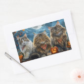 Siberische kat Halloween Spooky Rechthoekige Sticker (Envelop)