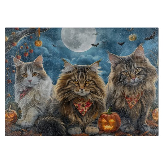 Siberische kat Halloween Spooky Snijplank (Voorkant)