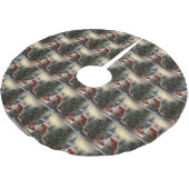 Siberische Kat in Sneeuw Kerstmis Kerstboom Rok (Gekanteld)