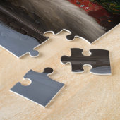 Siberische Kat in Sneeuw Kerstmis Legpuzzel (Zijkant)