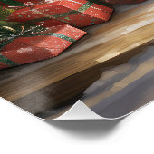 Siberische Kat in Sneeuw Kerstmis Perfect Poster (Hoek)