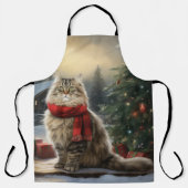 Siberische Kat in Sneeuw Kerstmis Schort (Voorkant)