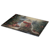 Siberische Kat in Sneeuw Kerstmis Snijplank (Hoek)