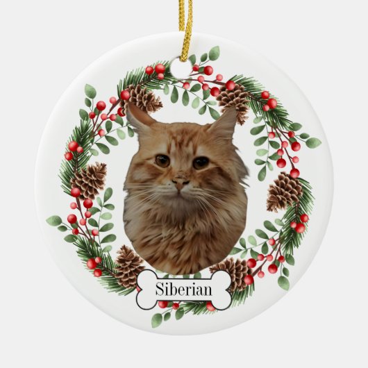 Siberische kat keramisch ornament (Voorkant)