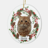 Siberische kat keramisch ornament (Links)