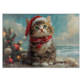 Siberische Kat Kerst  Strand Snijplank (Voorkant)