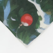 Siberische kat loopt in de sneeuw met kerst Pet Fleece Deken (Hoek)