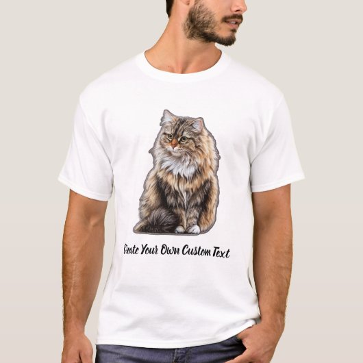 Siberische Kat Maak Uw Eigen Aangepaste Tekst  T-shirt (Voorkant)