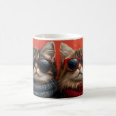 Siberische kat met hart Rozen Valentijnsdag Koffiemok (Center)