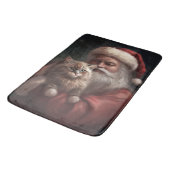 Siberische Kat Met Sinterklaas Feestelijke Kerstmi Badmat (Gekanteld)