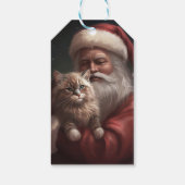 Siberische Kat Met Sinterklaas Feestelijke Kerstmi Cadeaulabel (Achterkant)
