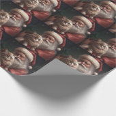 Siberische Kat Met Sinterklaas Feestelijke Kerstmi Cadeaupapier (Hoek)