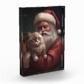 Siberische Kat Met Sinterklaas Feestelijke Kerstmi Fotoblokken (Links)