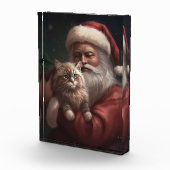 Siberische Kat Met Sinterklaas Feestelijke Kerstmi Fotoblokken (Rechts)