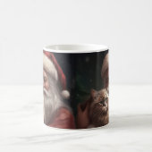 Siberische Kat Met Sinterklaas Feestelijke Kerstmi Koffiemok (Center)