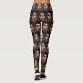 Siberische Kat Met Sinterklaas Feestelijke Kerstmi Leggings (Achterkant)