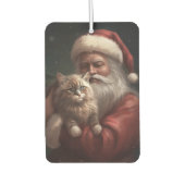 Siberische Kat Met Sinterklaas Feestelijke Kerstmi Luchtverfrisser (Voorkant)